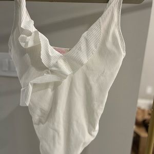 NEW one piece white bathing suit in Medium